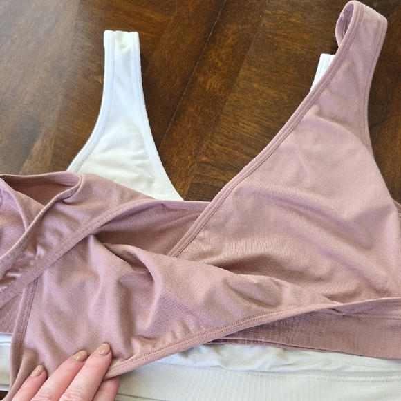 Auden Pink and White Intimates Set Nursing Bras - Picture 6 of 6